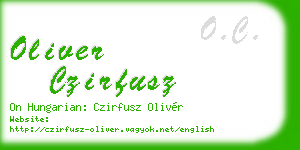 oliver czirfusz business card